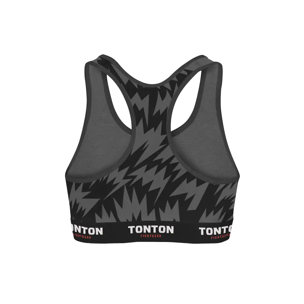 Custom Black Flash Boxing Racerback Sports Bra