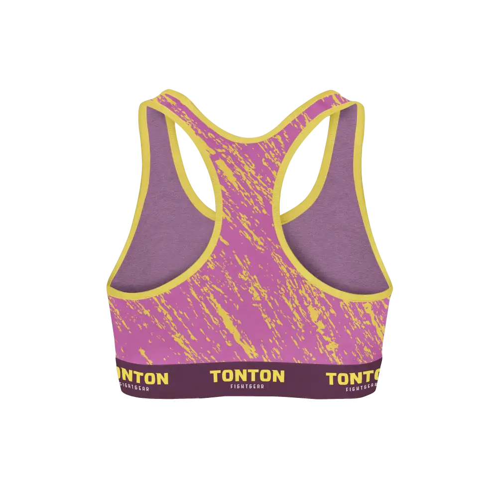 Custom Pink Cyclone Boxing Racerback Sports Bra
