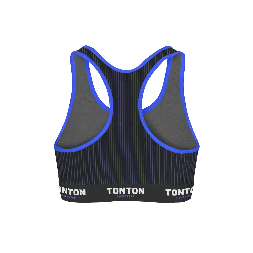 Custom Pinestripe Boxing Racerback Sports Bra