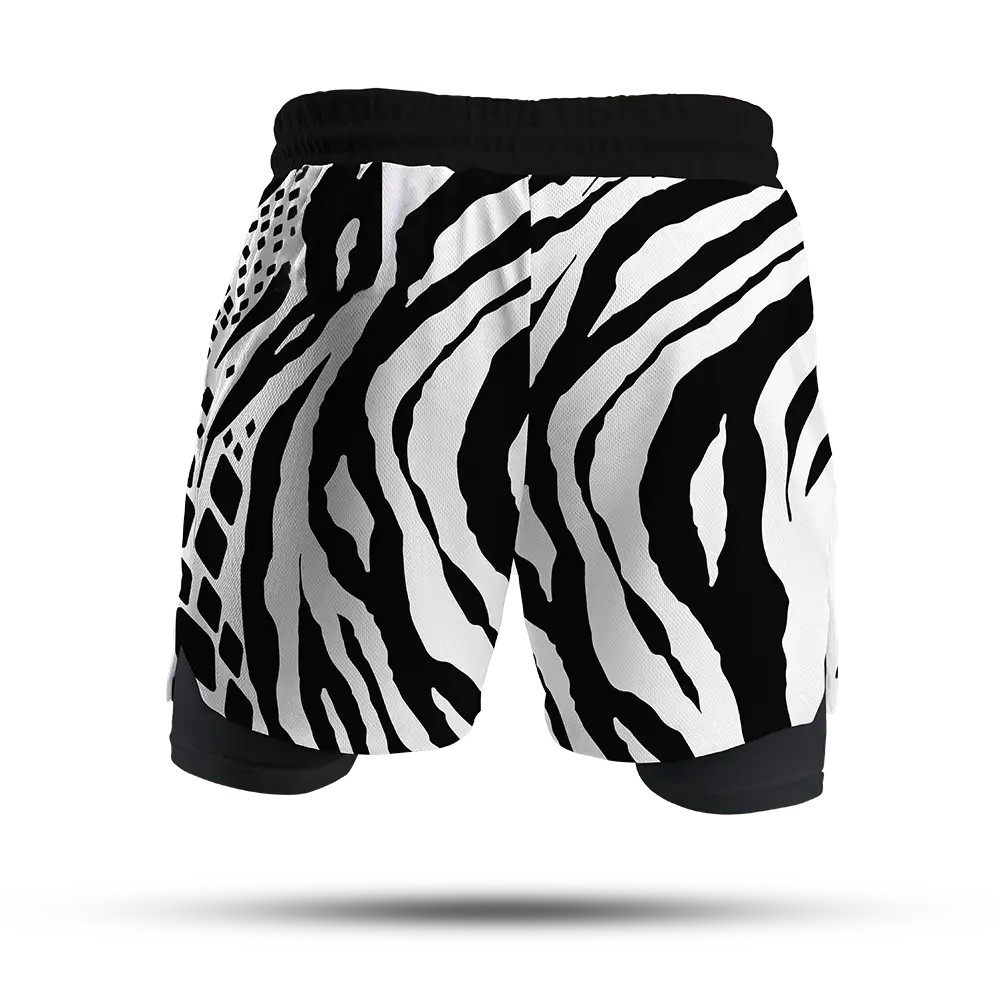 Custom Zebra Double-Layer Fight Shorts