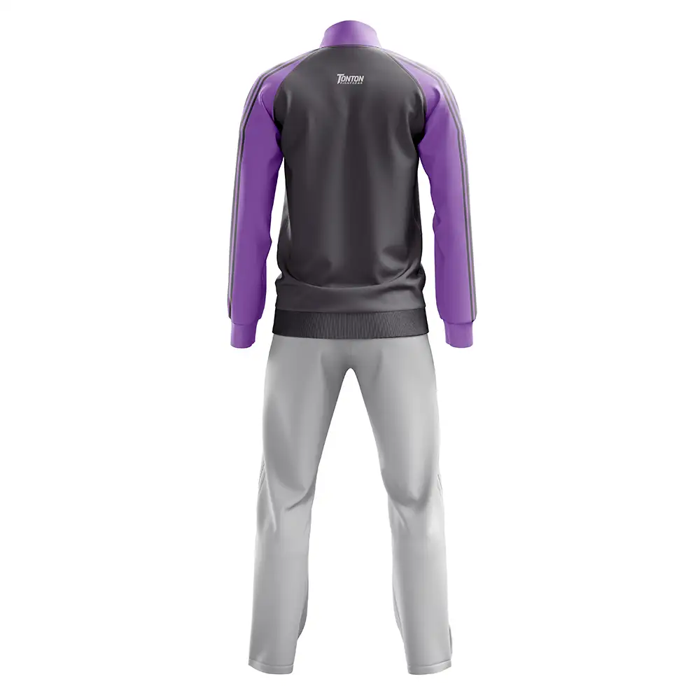 Custom Grey-Purple Boxing Athletic Tracksuit