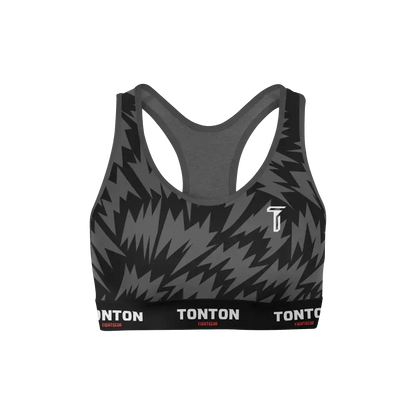 Custom Black Flash Boxing Racerback Sports Bra