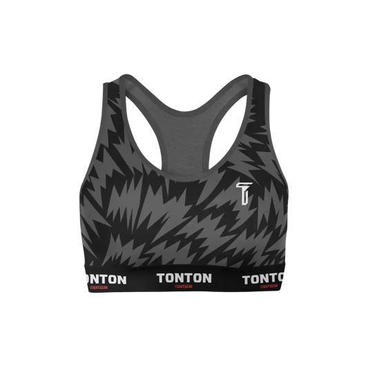 Custom Black Flash Boxing Racerback Sports Bra