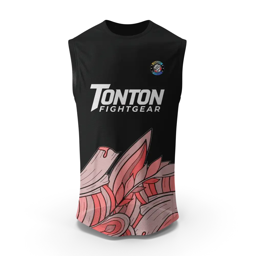 Custom Black Leaves Sleeveless Tanks Top