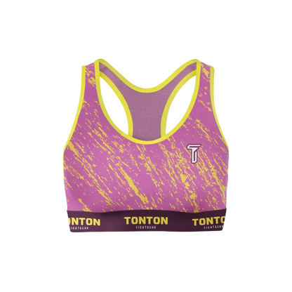 Custom Pink Cyclone Boxing Racerback Sports Bra