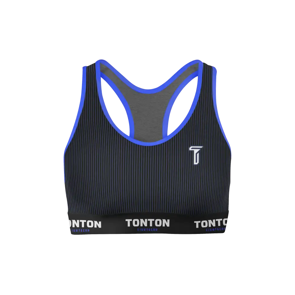 Custom Pinestripe Boxing Racerback Sports Bra