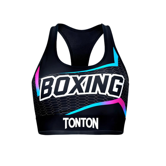 Custom Neon Boxing Racerback Sports Bra