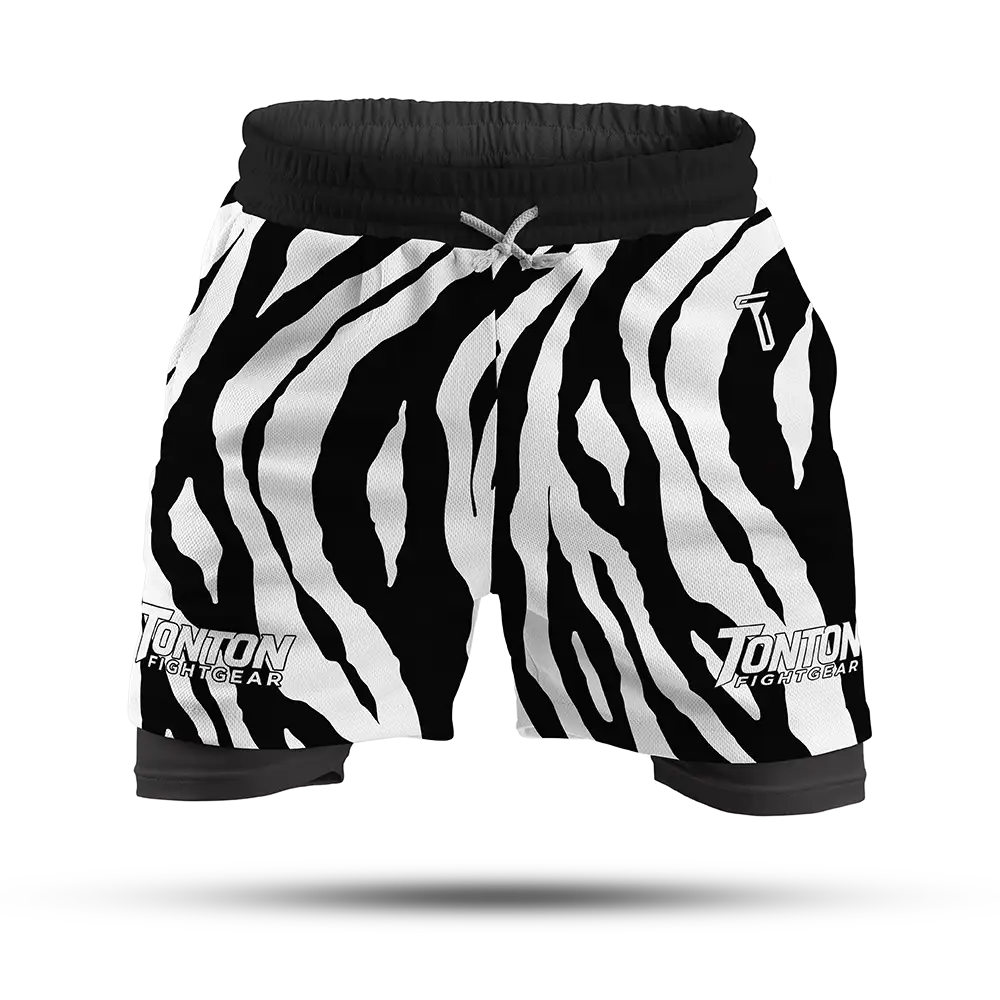 Custom Zebra Double-Layer Fight Shorts
