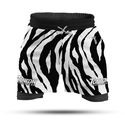 Custom Zebra Double-Layer Fight Shorts
