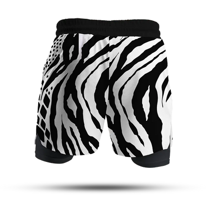 Custom Zebra Double-Layer Fight Shorts