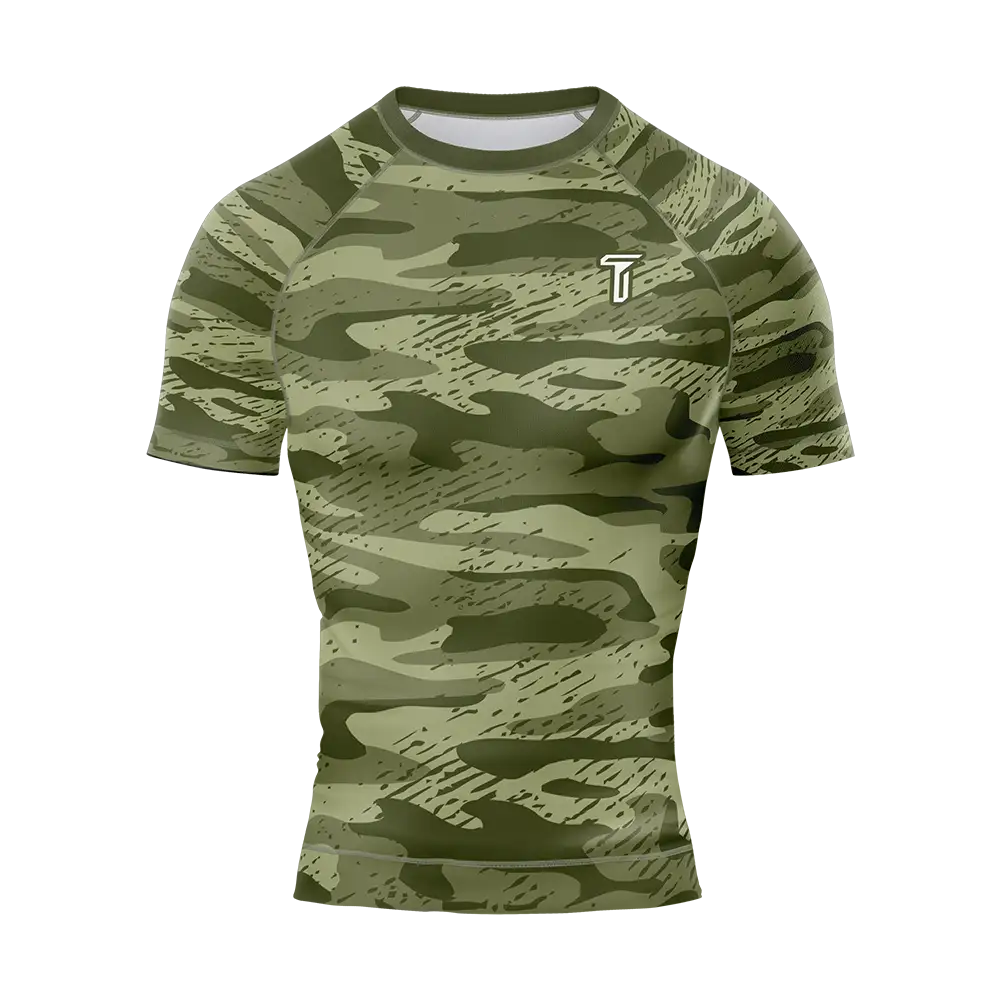 Custom Camo Jiu Jitsu Short Sleeve Rashguard
