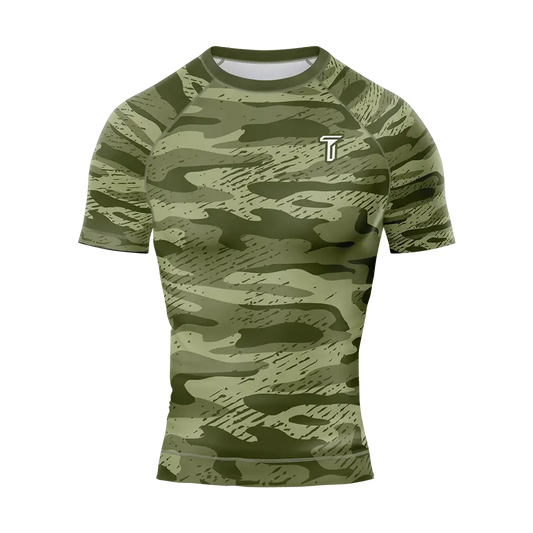 Custom Camo Jiu Jitsu Short Sleeve Rashguard